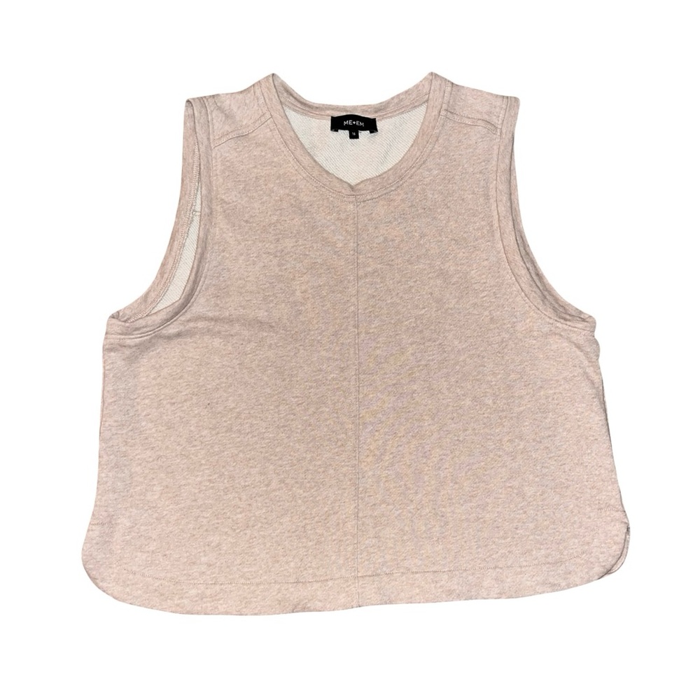 ME + EM Muscle Tank Cotton Heathered Tan UK 16/US 12 EUC